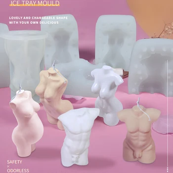 1PC 3D Body Art Sveča Silikonski Kalup Za Moške In Ženske, Model Človeškega Telesa Silikonsko Plesni Kristalne Smole, Vosek Plesni Aromaterapija Svečo