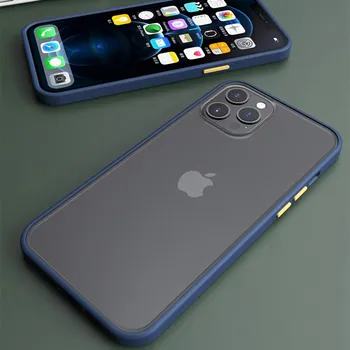 Shockproof Silikonski Odbijač Mat Telefon Primeru Za iPhone 12 11 Pro Max 12Mini X XR XS 8 7 Plus SE 2 Luksuzni Pregleden Zadnji Pokrovček