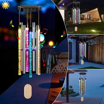 Sončev Veter Zvončki Spreminjanje Barv vodoodporna LED Vetru Zvončki za Zunaj Rekviziti Doma Dekor Giftfor Zunaj Vrtnarjenje Odlikovanja