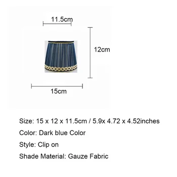 DIA 15 cm/5.9 palčni zaslon Visoke Kakovosti Globoko Modro barvo Čipke senčniki za luči za svetilke, Posnetek na