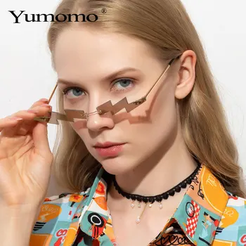 YUMOMO steampunk dame sončna očala brez okvirjev ulica modni trend sončna očala majhen okvir trend modni retro sončna očala
