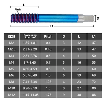 Hampton M2-M12 Nano Modra, Prevlečeni Nit Tapnite HSS Fluteless Tvorijo Pralni Pipe Meritev Tapnite Vaja Ekstrudiranje Pipe