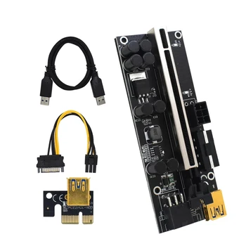 1/6PCS PCIE Riser Card 1x Do 16x GPU Riser Express Kompleti Z USB 3.0 Podaljšek 6Pin SATA Kabel Za Rudarstvo PCIE Riser