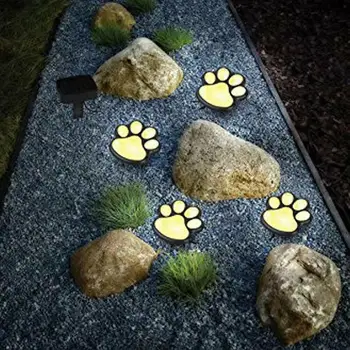LED Sončni Vrt Svetlobo na Prostem Neprepustna za Dekoracijo Vrta Pes, Mačka Živali Šapa Tiskanja Luči Pot Travnik Lučka