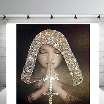 DIY Polno Diamond Slikarstvo Arabski Molitev Dekle Navzkrižno Šiv 5D Vezenje Diamond Mozaik Ikono Turban Lepota Slikarstva Doma Dekor