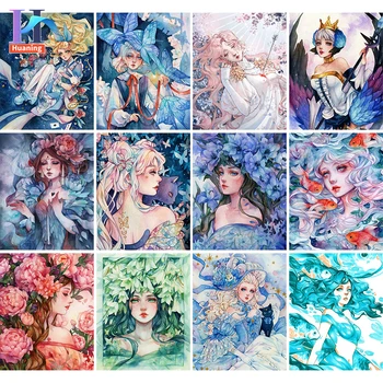 Barvanje Z Številke Anime Akril Handpainted Wall Art Barvanje Z Številkami Za Otroke Akvarel Slika Kompleti Doma Dekor Darilo