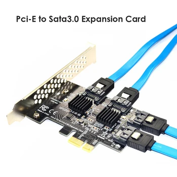 4 Port PCI Express Širitev Kartica Krmilnik SATA III, 6 G Riser PCI-E, da SATA3.0 za Gospodinjstvo Računalniški Dodatki