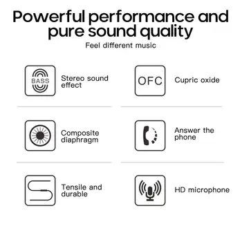 Za Iphone Za Samsung Za Xiaomi Stereo Udobno Žično HeadsetEarphone 3,5 mm V Uho Slušalke Z Mikrofon Daljinski Slušalke